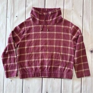 Natural Reflections cowl neck plaid pullover sweatshirt Size S